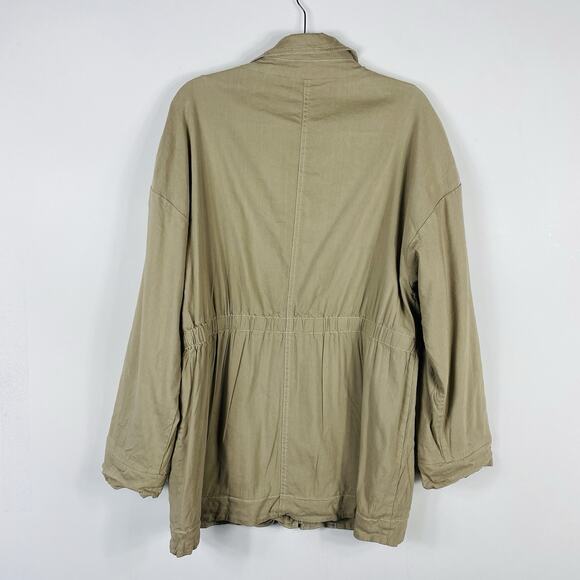 Good Hart Matilda Jane Size Large Memphis Cargo Jacket Camel Tan Linen Blend - Picture 3 of 6